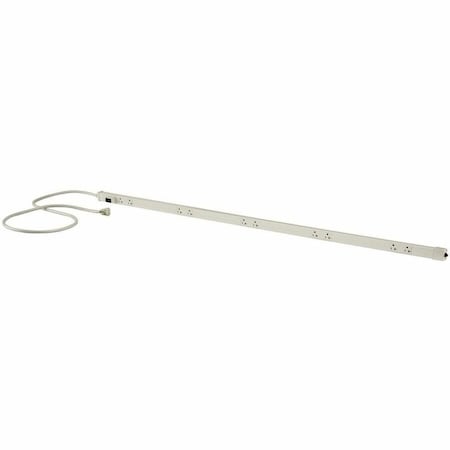 Outlet Strip, Switched, 10 5-15R, 5-20P, 6 ft., White