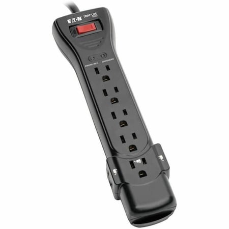 Outlet Strip, Surge, 5-15R, 5-15P, 25 ft., Black