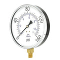 Pressure Gauge, 1/4 in NPT, Bottom Location