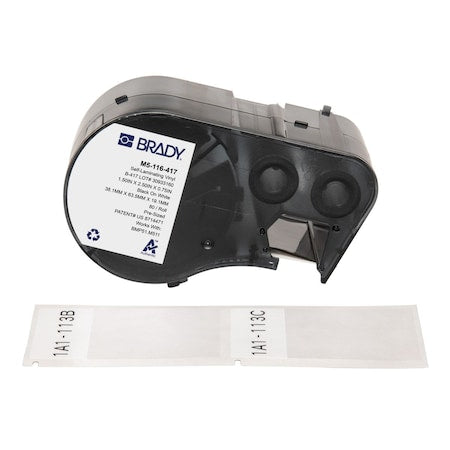 WraparoundLabel, White, Vinyl, 1-1/2inW