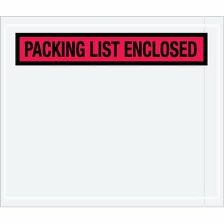 Packing List Envelopes, Red, PK1000