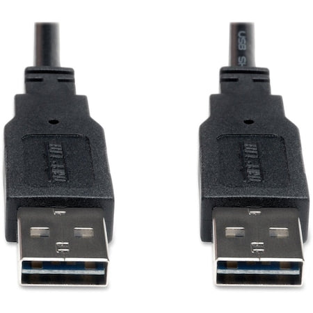 Reversible USB Cable, Black, 36in L