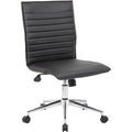 B9533C Task Chair, Black Back, 20 in W 26"" L 38-1/2"" H, Armless, Vinyl Seat