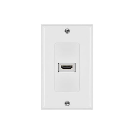 A/V WallPlate, HDMI w/Ext, 1P, White