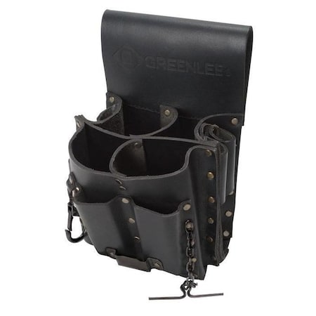 Black Leather 8 Pockets, 0258-11