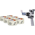Tape Dispenser, 53 mm Max. Tape Width. 5 1/2 in Tape Core Dia, Pistol, Plastic, Gray