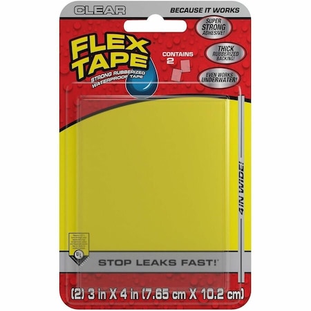 Flex Tape, 2 cu ft, Rubber Base, Clear, PK2