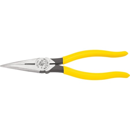 8 7/16 in D203 Needle Nose Plier, Side Cutter Plastic Dipped Handle