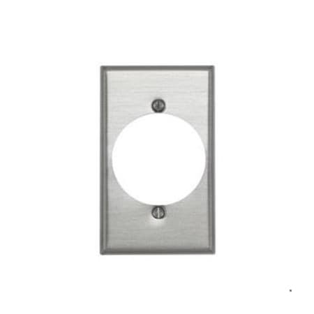Receptacle Wall Plate, Number of Gangs: 1 Aluminum, Silver