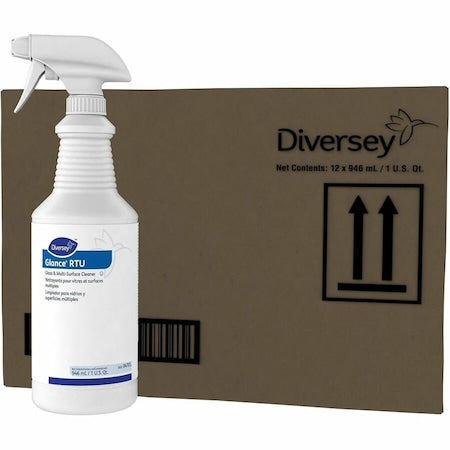 Liquid Glass Cleaner, Blue, Unscented, Trigger Spray Bottle, 12 PK