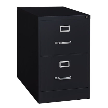 18" W 2 Drawer Vertical File Cabinet, Black, Legal