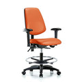 Medium Bench Chair Adjustable Arms, 22" to 29" Height, Vinyl, Orange Kist