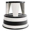 Rolling Step Stool, 2 Steps, 14.5 in Overall Height, Steel, White
