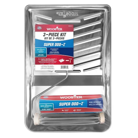 Paint Roller Kit, 9 in. L, 3 Pieces