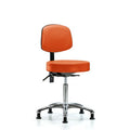 Vin Stool with Back Chr-Medium Bench Ht with Seat TiltandStat Glides in Orange Kist Trailblazer Vin