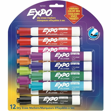 Dry Erase Marker, Assorted, Capped, PK12