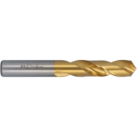 Screw Machine Drill Bit, 15/64 in Size, 118 Degrees Point Angle, High Speed Steel, TiN Finish