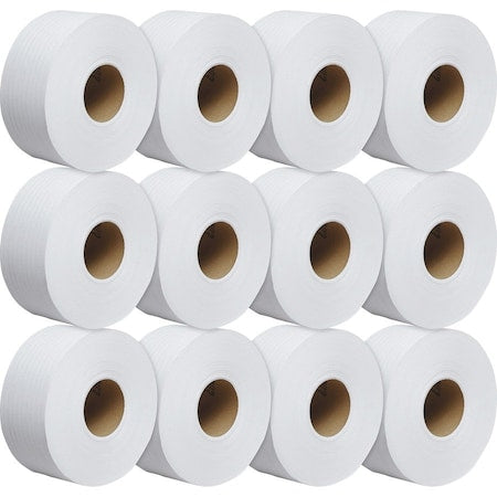 Scott Essential, Jumbo Core, 1 Ply, Continuous Sheets, White, 12 PK