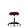 Rutledge Fabric Stool without Back - Medium Bench Height with Casters in Burgundy Fabric