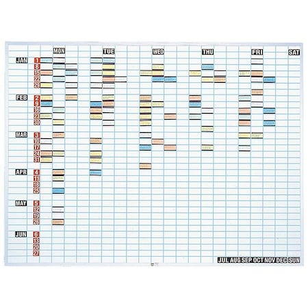 Grid Board, Porcelain, 36 in, 48 in, Aluminum Frame, White, Gloss