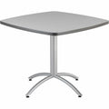 CafeWorks Cafe/Breakroom Table, Gray Top, Silver Frame, 36 in W x 36 in L x 30 in H