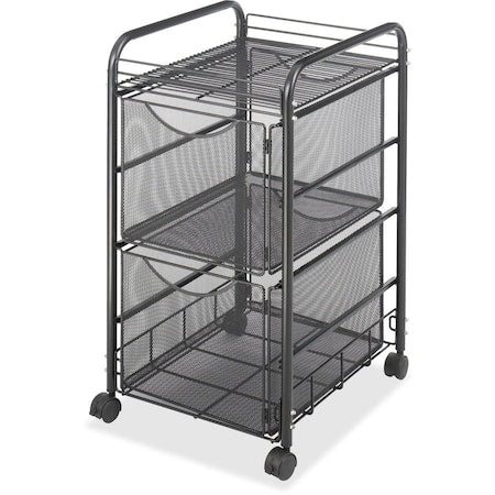 Double File Cart, w/Drawers, Black