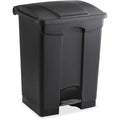 17 gal Rectangular Step-On Can, Black, Step-On, Plastic, 19 3/4 in