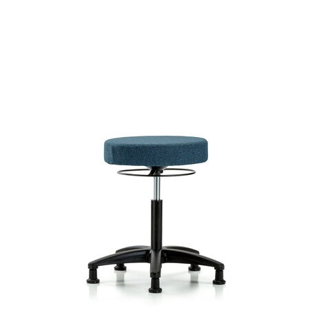 Rutledge Fabric Stool without Back - Medium Bench Height with Stationary Glides in Blue Fabric