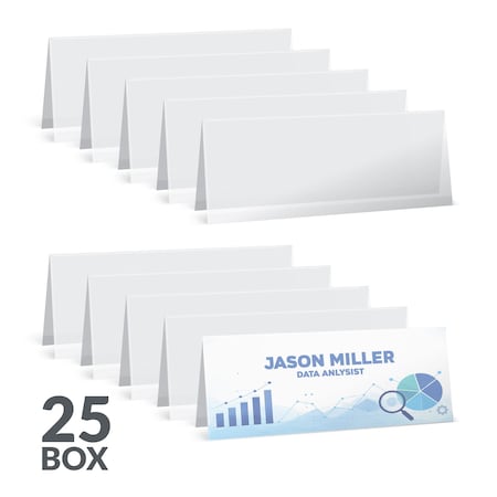 4-1/4" x 11" Large Heavyweight Rigid Plastic Name Tent Holder, 25/BX