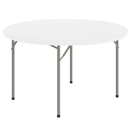 Round Folding Table, Plastic Top, White
