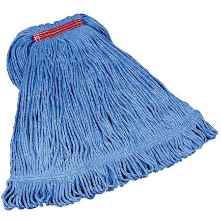 1in String Wet Mop, 16oz Dry Wt, Slide On Connection, Loop-End, Blue, Cotton/Synthetic, FGD21206BL00