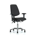 Desk Chair Desk Chair,Vinyl,Med,Bk,Chrm,AA,Glds,Blk, Adjustable Arms, 18"" to 23"" Height, Vinyl