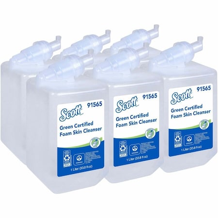 Green Certified Foam Hand Soap, 1.0 L Refills for Compatible Scott Manual Dispensers, 6PK