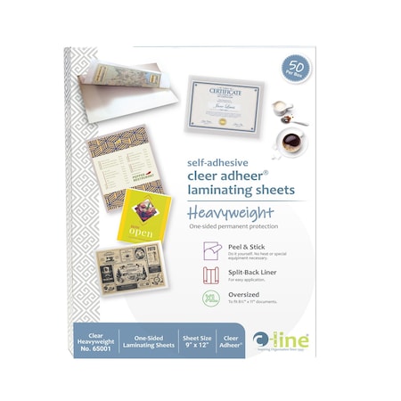 Laminating Sheet, 12in W, 9in L, PK50