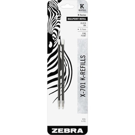 Zebra Pen X-701 Tactical Ballpoint Pen Refill - Fine Point - 2-/ Pack