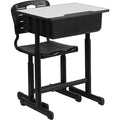 Desk Chair Open Front Desk and Chair, 16-1/4" to 18-1/2" Height, Grey