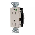 Straight Blade Receptacle, 5-15R, 15 A, 125V AC, 2 Pole, 3 Wire, Surface Mount, Grounded