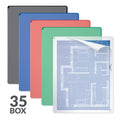 8-1/2" x 14" Letter Size Deluxe Vinyl Project Folders with Colored Backs, 35/BX