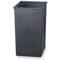 36 gal Square Indoor Plastic Can, Black, Plastic, 17 in
