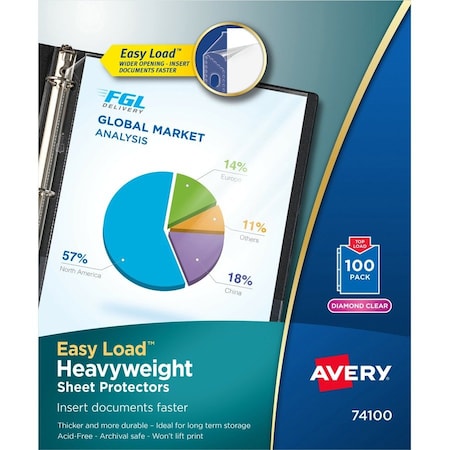 Clear Sheet Protector, Top Load, PK100