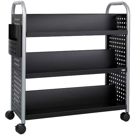Book Cart, Double-Sided, Black
