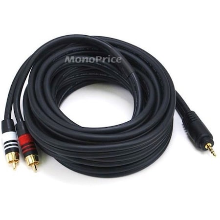 A/V Cable, 3.5mm(M)/2 RCA(M), 15ft