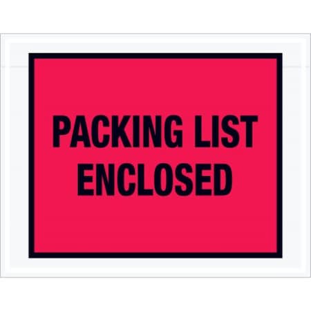 Packing List Envelopes, Red, PK1000