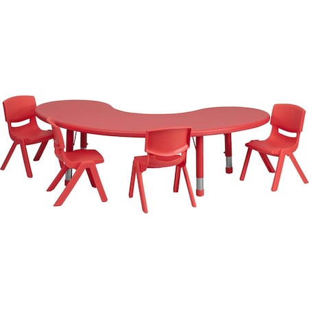 Kidney Activity Table, Plastic, Steel, Red