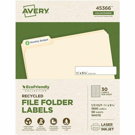 EcoFriendly Recycled File Folder, PK1500