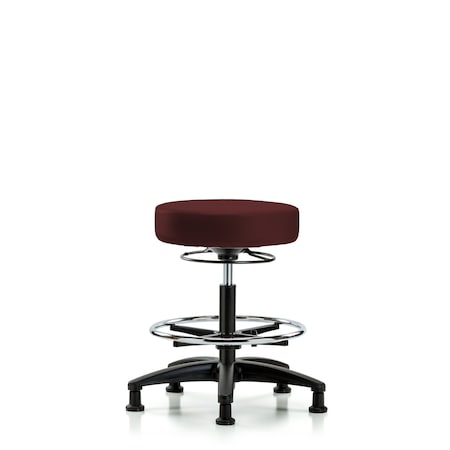Vin Stool without Back-Medium Bench Ht with Chr Foot RingandStat Glides in Burgundy Trailblazer Vin