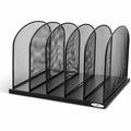 Desktop Separator, Black, Steel, 12 1/2 in W, 11 1/4 in L, 8 1/4 in H, 5 Number of Compartments