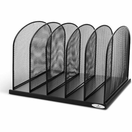 Desktop Separator, Black, Steel, 12 1/2 in W, 11 1/4 in L, 8 1/4 in H, 5 Number of Compartments