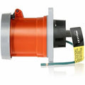 Pin & Sleeve Receptacle, 60 A, 125/250V AC, Three Phase, 3 Pole, IEC Grounding, Orange
