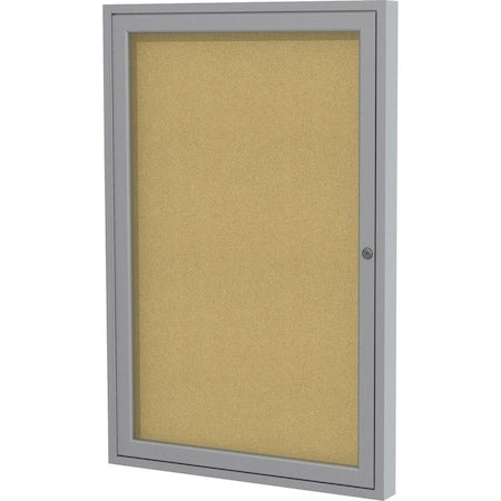Enclosed Cork Bulletin Board 24x18 In., 1 Door